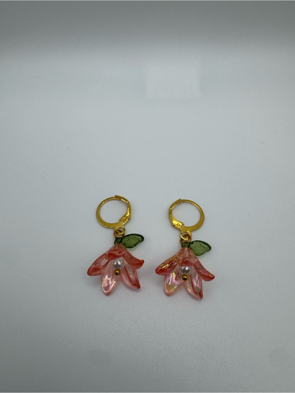 Handmade gold flower earrings